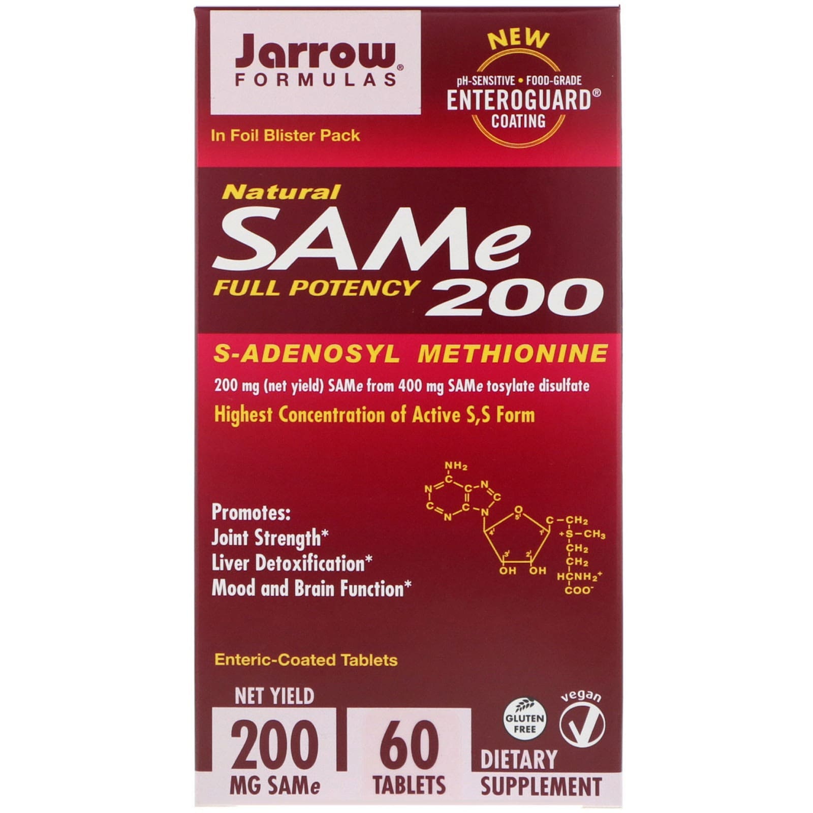 Jarrow Formulas 200 MG Tablets Displayed in a Clear Jar, Showcasing the Product Label and Tablet Count.